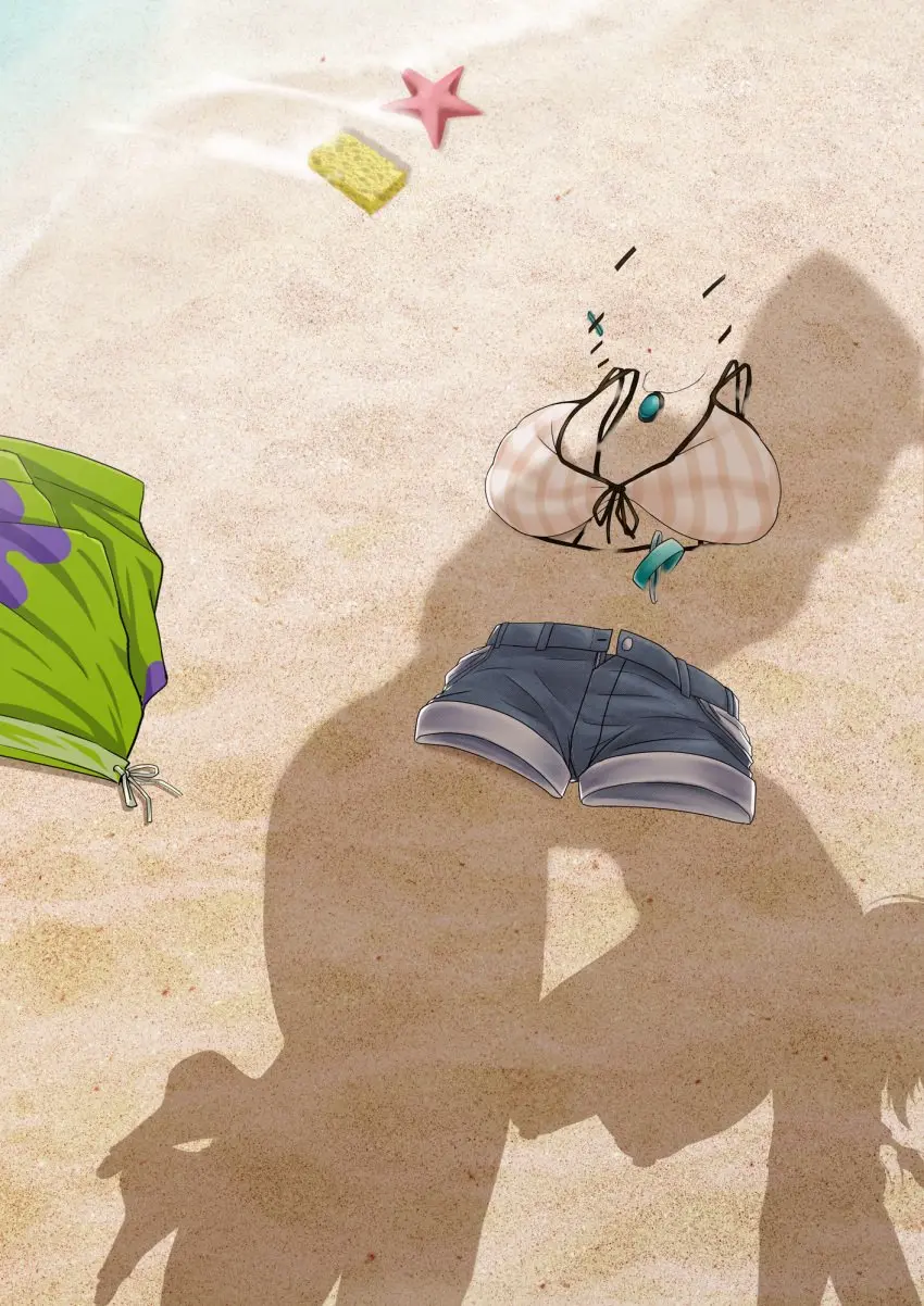 Image breasts,female,highres,nipples,standing,1boy,male,arknights,shadow,from_behind_position,bent_over,sand,shorts,hanging_breasts,standing_sex,commission,meme,day,implied_sex,nickelodeon,spongebob_squarepants,utage_(arknights),implied_nudity,offscreen_sex,starfish,spongebob_squarepants_(character),out_of_frame_censoring,sea_sponge,patrick_star,doctor_(arknights),unworn_clothes,unworn_bikini_top,aariyoo,dressed_shadow_(meme),shadyoaks,unworn_shorts