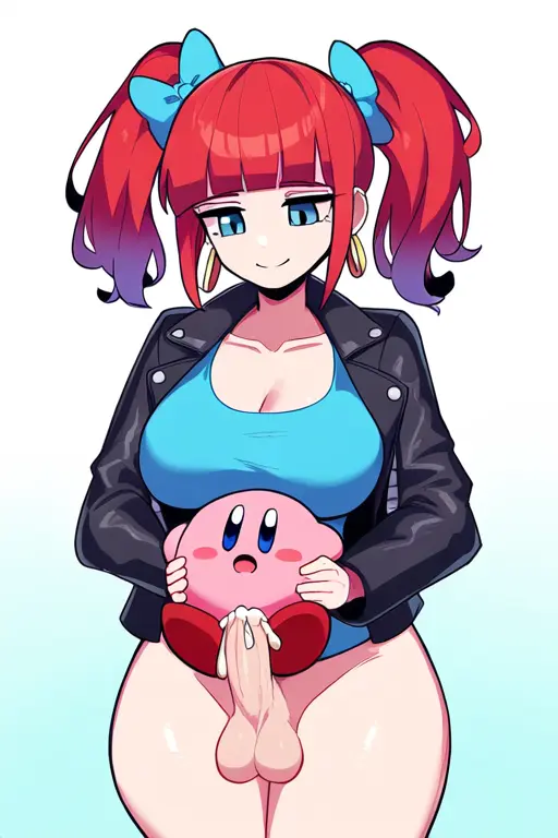 Image breasts,large_breasts,blue_eyes,cum,cum_drip,red_hair,sex,futanari,hoop_earrings,intersex,ai_generated,anal,anal_sex,original,original_character,pale_skin,twintails,goth,goth_girl,leather_jacket,twintails_(hairstyle),pale-skinned_futa,goth_mommy,goth_futa,blue_hair_ribbon,kirby_(series),kirby,chopped_bangs,izzyredlove_(oc)