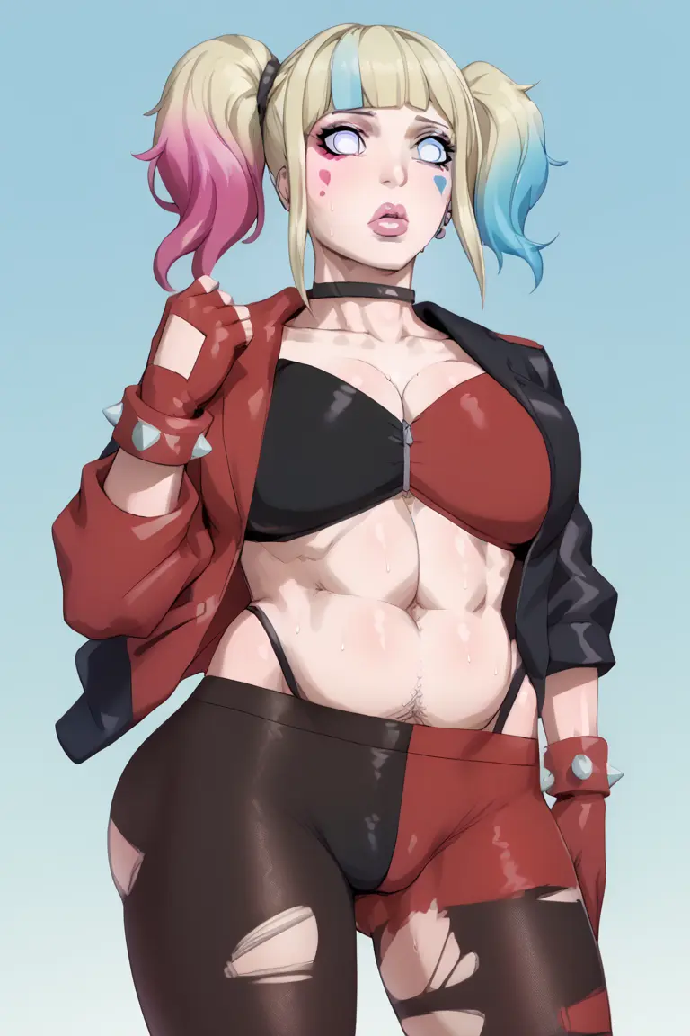 Image female,blue_hair,red_hair,multicolored_hair,milf,ai_generated,solo_female,blonde_hair,bimbo,naruto,naruto_(series),naruto_shippuden,hyuuga_hinata,transformation,mind_control,asian_bimbo,corruption,dress_up,moral_degeneration,harley_quinn_(cosplay),evil_persona