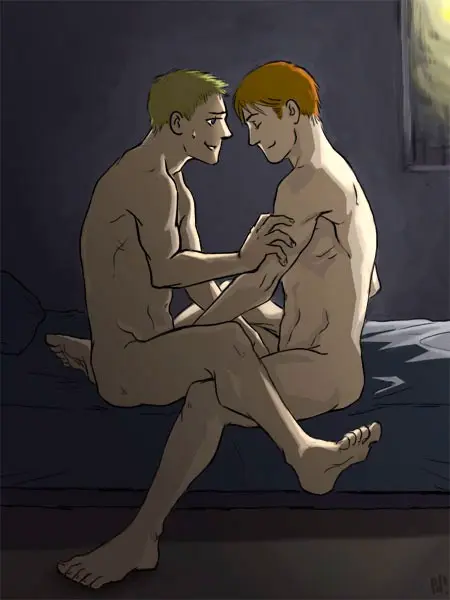 Image male,red_hair,2boys,male/male,male_only,blonde_hair,naked,straddling,naked_male,marvel,marvel_comics,mutual_masturbation,implied_handjob,danny_rand,daredevil,iron_fist,matt_murdock,mutate_(marvel)
