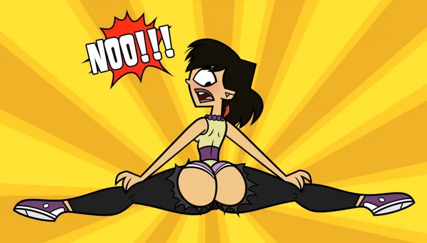 Image female,female_only,black_hair,short_hair,panties,ass,bubble_butt,female_focus,athletic,2d,tagme,accurate_art_style,total_drama_island,athletic_female,wardrobe_malfunction,flexible,bare_ass,splits,torn_open_bottoms,accidental_exposure,total_drama:_pahkitew_island,embarrassed_underwear_female,embarrassed_undressed_female,euf,elinor_the_witch,ellissummer,hornyhobbit,mother-of-trolls,sky_(tdi)