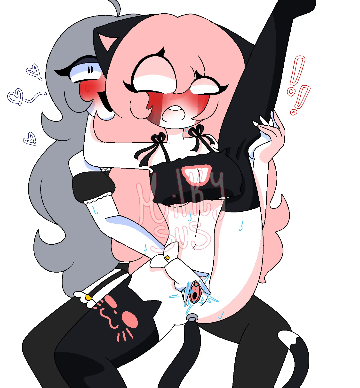 Image breasts,female,female_only,white_background,2girls,pussy,female_focus,vagina,tagme,spread_pussy,spreading,female/female,female_on_female,no_background,semi_nude,cat_thighhighs,milkysus,butt_plug_tail