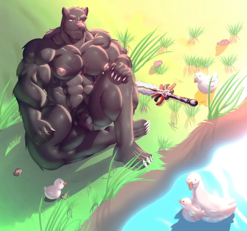 Image hi_res,nipples,solo,male,nude,penis,barefoot,humanoid_penis,muscular,muscular_male,feet,balls,anthro,absurd_res,flaccid,fur,genitals,mammal,biceps,muscular_anthro,pecs,outside,male_focus,abs,fingers,humanoid_genitalia,nature,plant,humanoid_hands,casual_nudity,masculine_male,outdoor_nudity,el_shovel