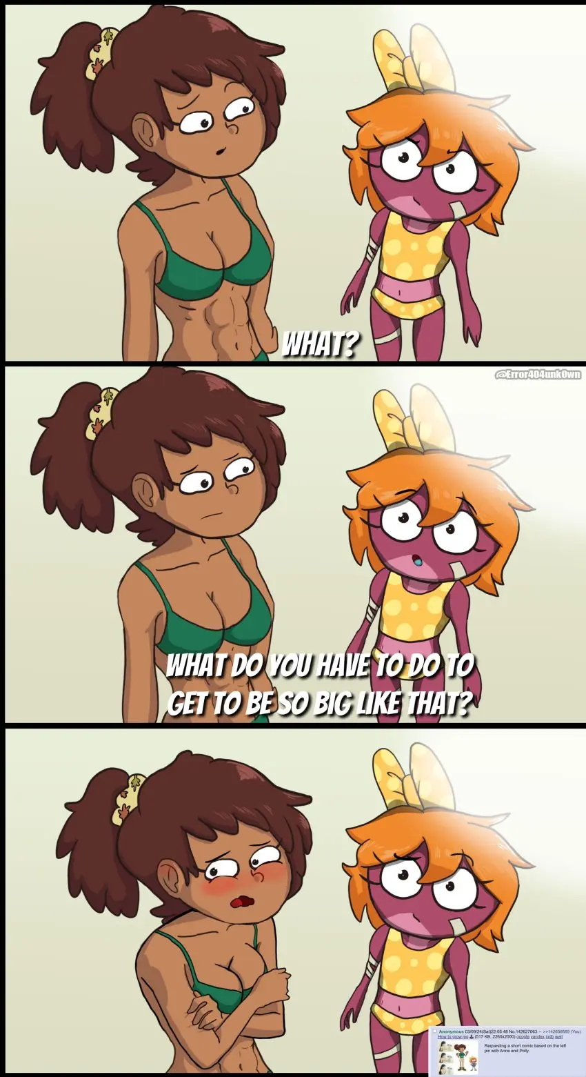 Image breasts,female,2girls,bikini,disney,beach,anthro,tagme,aged_up,disney_channel,comic,abs,amphibia,anne_boonchuy,thai,amphibia_(finale),amphibian,polly_plantar,thai_female