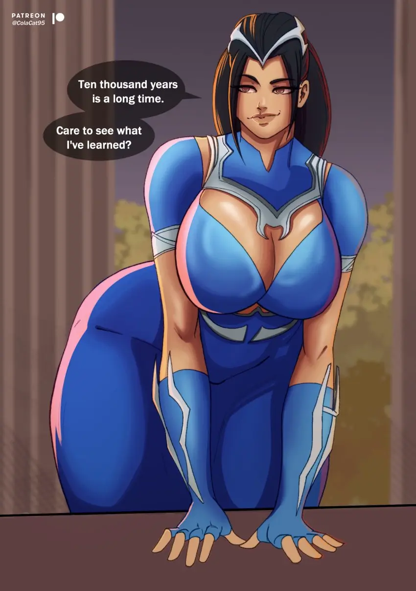 Image 1girls,big_breasts,breasts,female,female_only,smile,solo,black_hair,female_focus,cleavage,solo_focus,busty,princess,asian,asian_female,colacat95,mortal_kombat,edenian,kitana,kitana_(new_era),mortal_kombat_1_(2023),outworlder