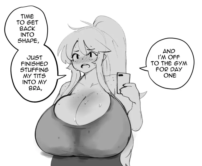 Image 1girls,big_breasts,breasts,female,female_only,large_breasts,sweat,female_focus,cleavage,huge_breasts,text,gigantic_breasts,massive_breasts,tagme,sweaty_breasts,giant_breasts,bursting_breasts,doodle,dmxwoops