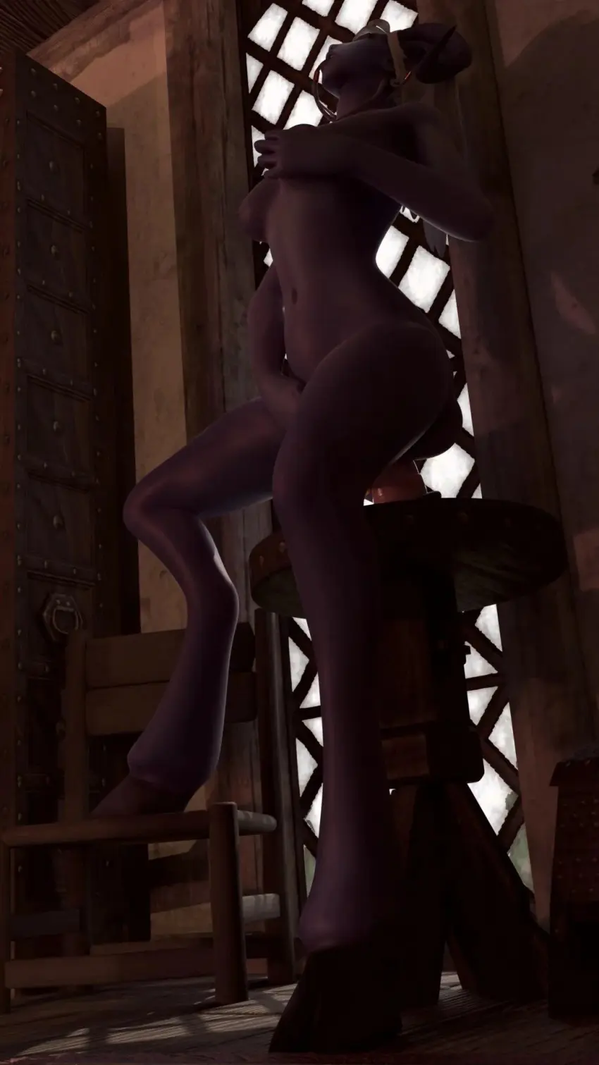 Image 1girls,female,white_hair,nude,warcraft,world_of_warcraft,pinup,3d,masturbation,sex_toy,dildo,blizzard_entertainment,blue_skin,draenei,yrel,kujivunia