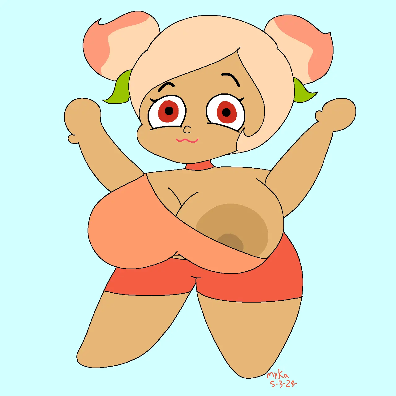 Image female,:3,shortstack,nipple_slip,areola_slip,cookie_run,areolae_slip,nsfwmyka,peach_cookie