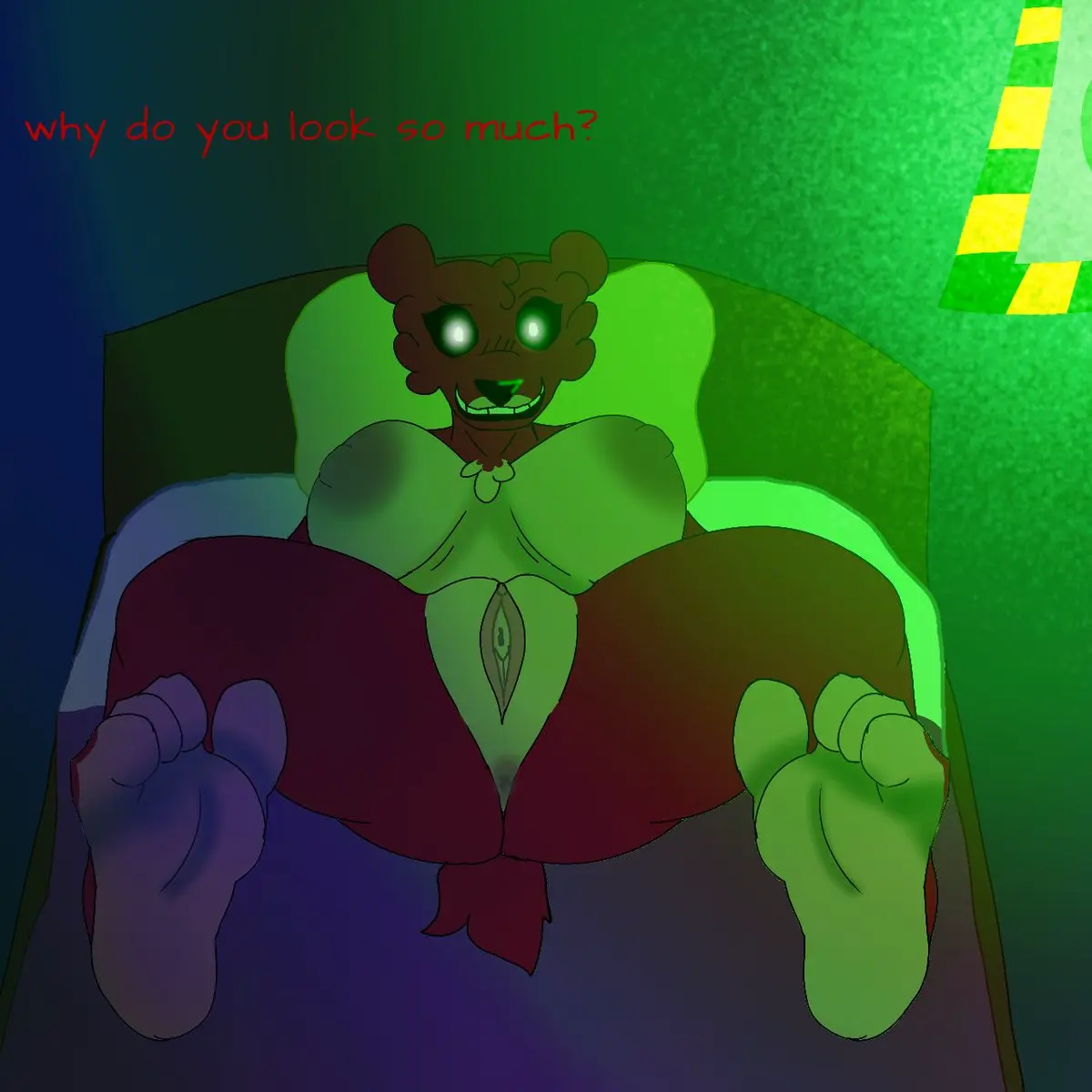 Image female,female_only,solo,pussy,bed,bedroom,red_skin,furry_only,no_humans,red_body,foot_focus,red_fur,showing_pussy,bobby_bearhug,critters_(poppy_playtime),poppy_playtime,poppy_playtime_(chapter_3),smiling_critters,green_light,palatis