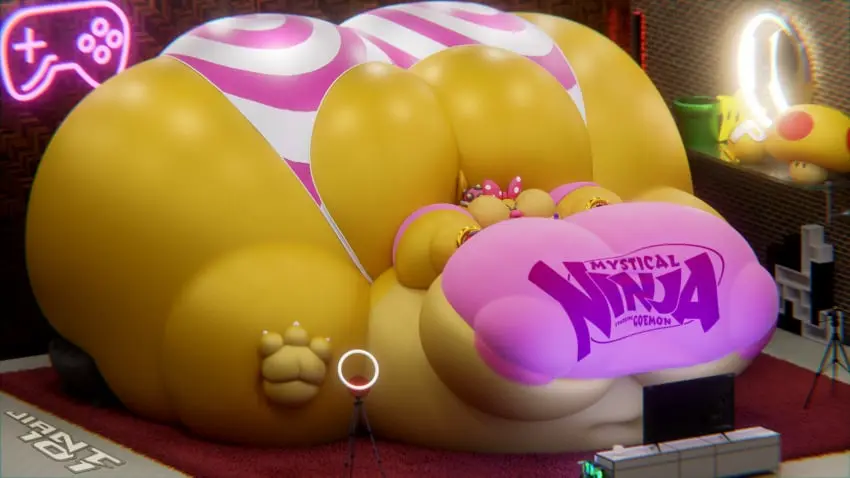 Image 1girls,breasts,female,female_only,large_breasts,black_hair,panties,underwear,ass,female_focus,thick_thighs,thighs,wide_hips,areolae,hips,belly,underboob,hyper_breasts,lips,indoors,mario_(series),nintendo,blender,spherical_inflation,stomach,bracelet,large_ass,areola_bulge,hyper_ass,fat,overweight,overweight_female,areola_slip,hyper,streaming,obese,obese_female,3_toes,mirror,super_mario_bros.,big_lips,weight_gain,camera,immobile,shell,streamer,immobilization,ass_built_separately,balloon,tv,colossal_ass,streaming_setup,mega_mushroom,warp_pipe,colossal_breasts,wendy_o._koopa,small_shirt,belly_out,ill-fitting_clothes,p-balloon,jiant101