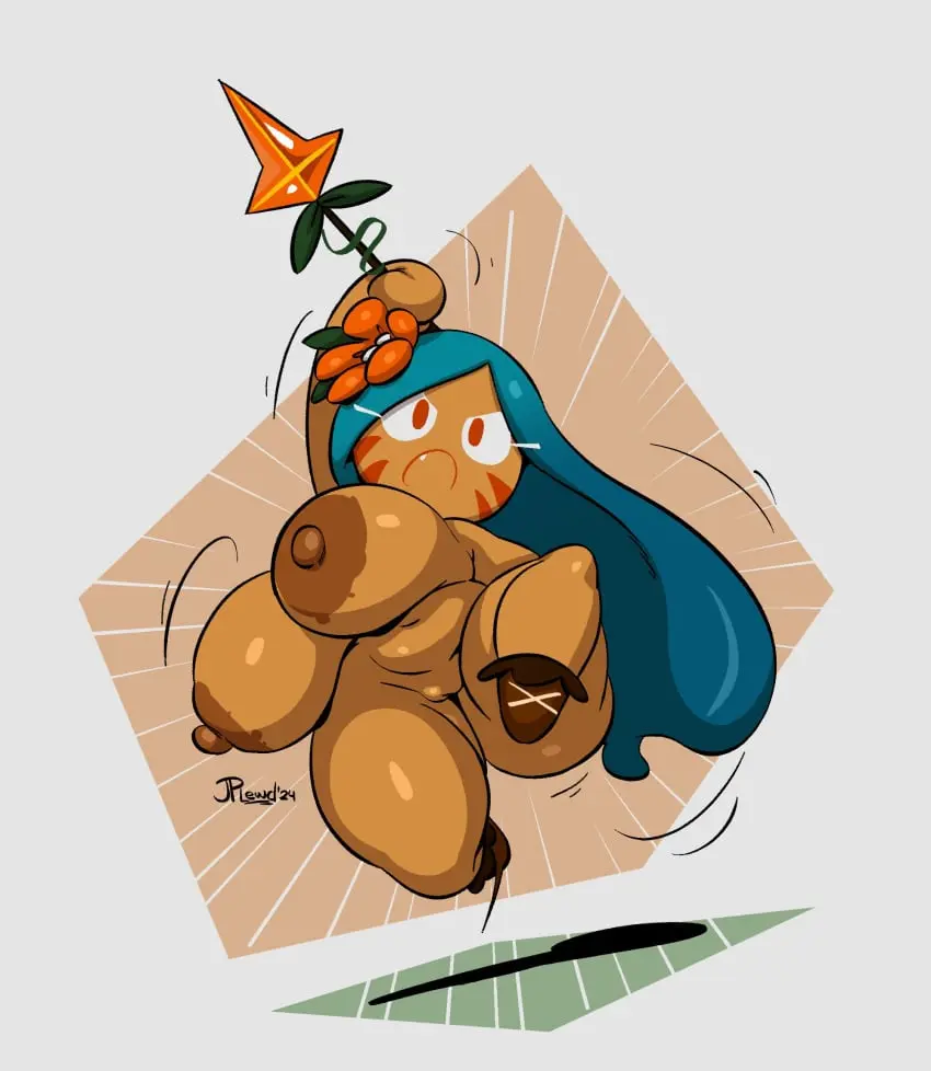 Image 1girls,big_breasts,breasts,female,female_only,nipples,solo,nude,pussy,solo_female,nude_female,joaoppereiraus,cookie_run,tiger_lily_cookie