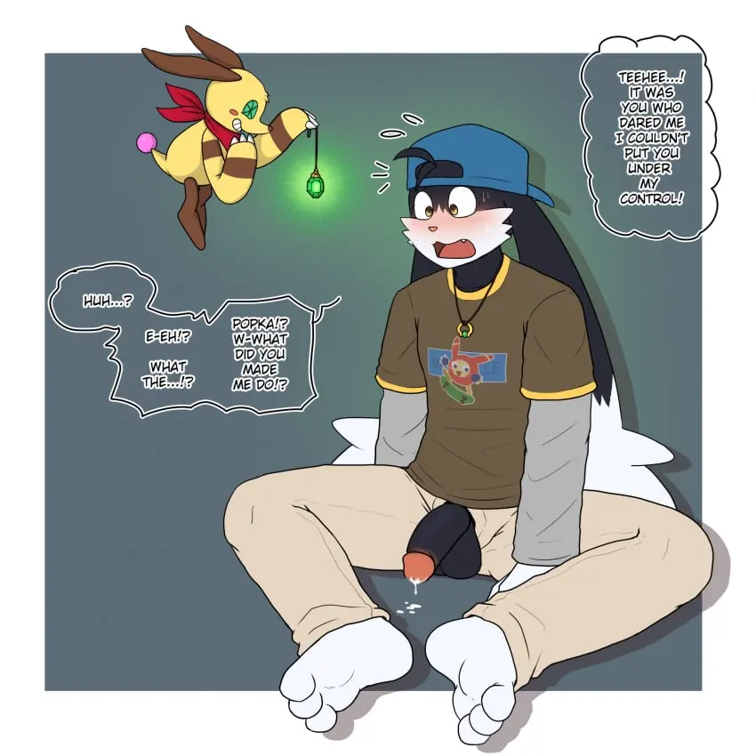 Image blush,clothed,clothing,hi_res,open_mouth,pants,shirt,smile,cum,male,penis,sweat,tail,yellow_eyes,barefoot,erection,humanoid_penis,headwear,feet,embarrassed,male_only,grin,headgear,jewelry,teeth,balls,text,green_eyes,sitting,necklace,genital_fluids,bodily_fluids,fur,genitals,holding_object,mammal,dialogue,claws,yellow_body,yellow_fur,black_body,fangs,english_text,feline,surprised_expression,2024,white_body,humanoid_genitalia,brown_fur,toes,bandai_namco,hybrid,topwear,1:1,brown_body,white_fur,lagomorph,leporid,rabbit,felid,hypnosis,domestic_cat,felis,cum_on_ground,black_fur,bottomwear,open_clothing,floating,3_toes,mind_control,open_bottomwear,open_pants,klonoa,klonoa_(series),border,white_border,post_nut_clarity,hankerchief,hypno_neet,popka