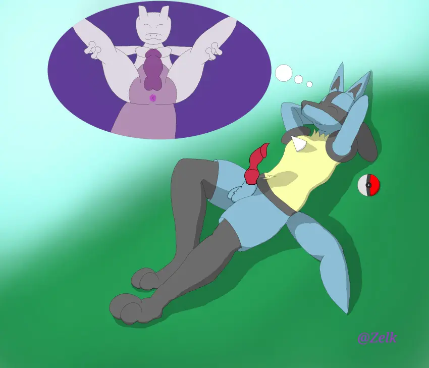 Image hi_res,simple_background,male,penis,pokemon,pokemon_(species),erection,humanoid,humanoid_penis,male/male,balls,anthro,anus,spread_legs,spreading,closed_eyes,nintendo,canid,canine,genitals,mammal,humanoid_genitalia,knot,generation_4_pokemon,thought_bubble,generation_1_pokemon,pokeball,lucario,legendary_pokemon,mewtwo,zelk