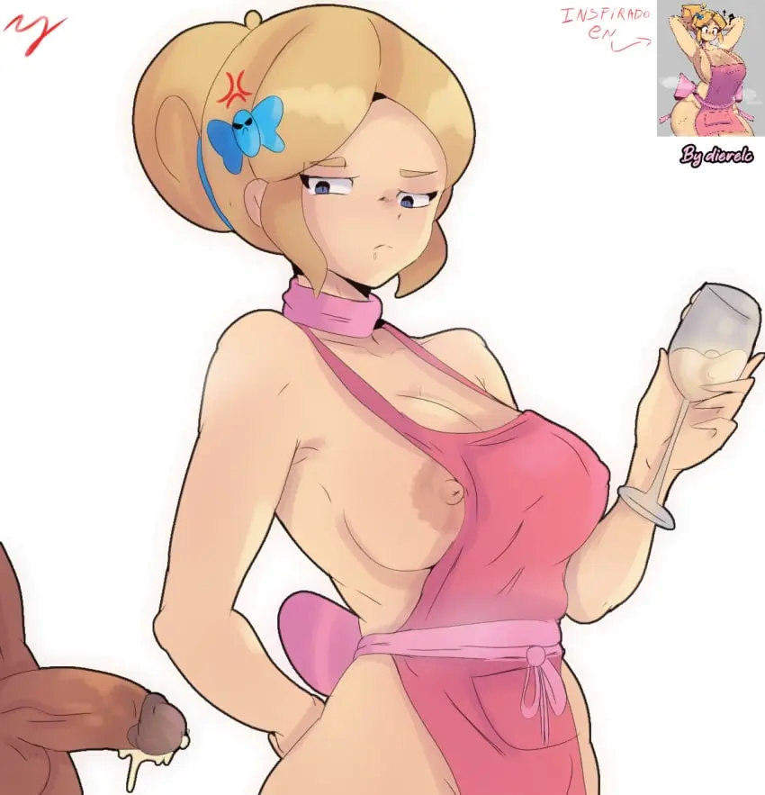 Image 1girls,female,1boy,cum,male,nude,penis,nude_female,angry,angry_face,brawl_stars,yellow_hair,drinking_cum,black_penis,drinking,piper_(brawl_stars),supercell,glass,huesosdry