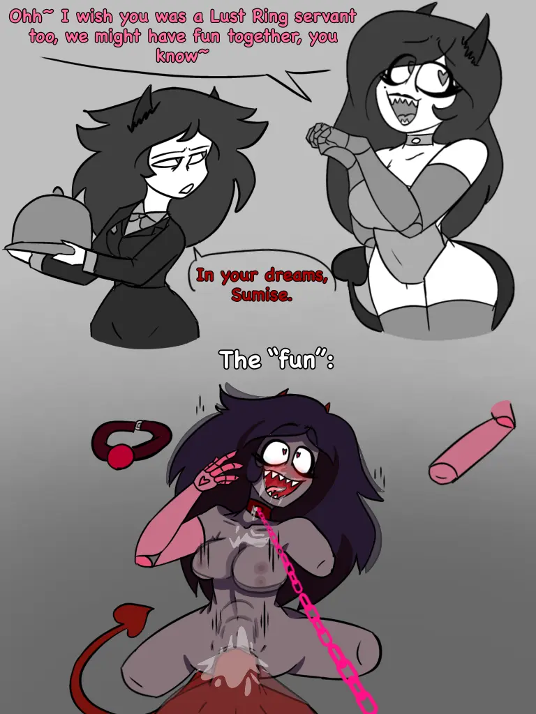 Image female,cum,cum_in_mouth,male,cum_in_pussy,cum_inside,demon,penetration,demon_girl,collar,male_penetrating,submissive,submissive_female,bondage,oc,chain_leash,gag,bdsm,amputee,quadruple_amputee,robotic_arm,servant,masochism,limbless