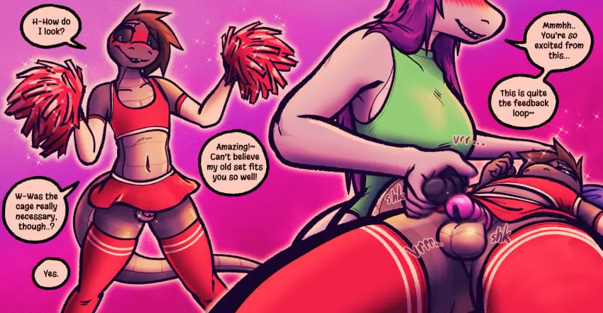 Image blush,clothed,clothing,female,male,penis,duo,crossdressing,balls,male/female,text,genitals,incest,mother,chastity_cage,english_text,legwear,reptile,scalie,no_humans,non-human,leggings,mother_and_son,non-human_only,snake,chastity_device,mother_and_child,parent,parent_and_child,pom_poms,atrolux,son,parent_and_son,pit_viper,rattle_(anatomy),rattlesnake,amon_(atrolux),monique_(atrolux)