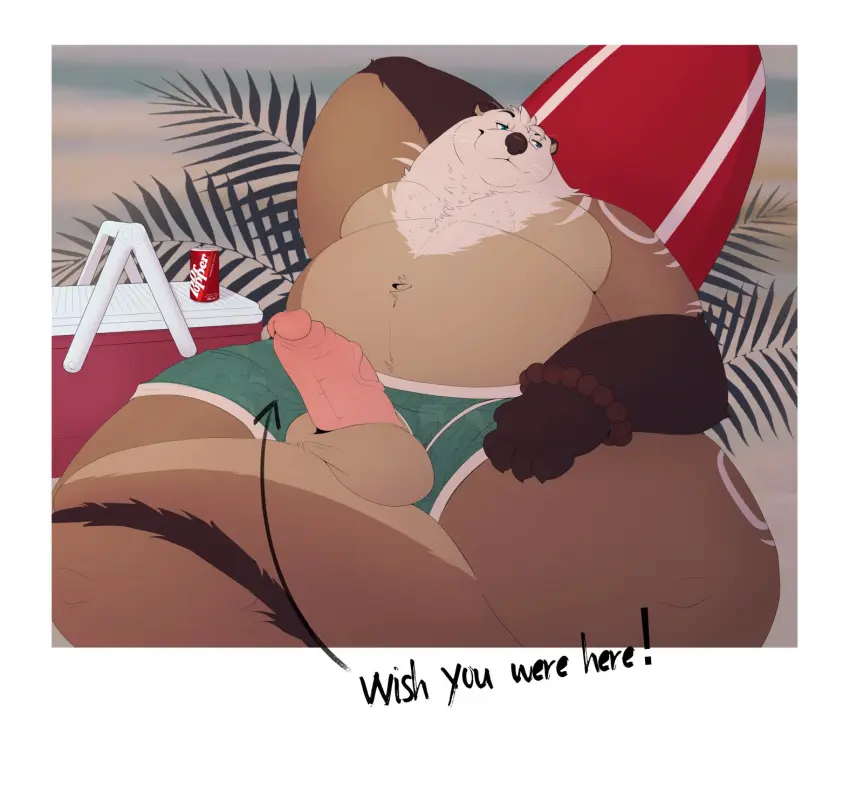 Image clothing,hi_res,solo,male,penis,underwear,2021,erection,humanoid_penis,yaoi,belly,big_belly,digital_drawing_(artwork),digital_media_(artwork),jewelry,balls,anthro,text,bara,fur,genitals,mammal,bracelet,foreskin,uncircumcised,english_text,retracted_foreskin,biped,humanoid_genitalia,brown_fur,mustelid,otter,glans,markings,brown_body,gloves_(marking),overweight,obese,green_clothing,overweight_male,obese_anthro,overweight_anthro,obese_male,border,white_border,photo,green_underwear,poking_out,surfboard,penis_through_fly,cooler,mosin,ethan_longtail
