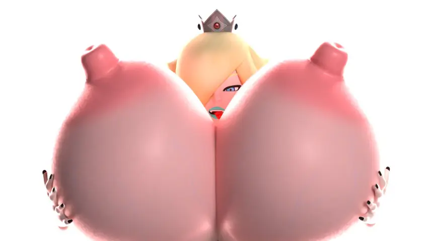 Image breasts,female,looking_at_viewer,white_background,blue_eyes,tongue_out,huge_breasts,blonde_hair,mario_(series),nintendo,3d,blender,3d_(artwork),big_nipples,holding_breast,black_nails,crown,super_mario_galaxy,princess_rosalina,light_blue_lipstick,squidly