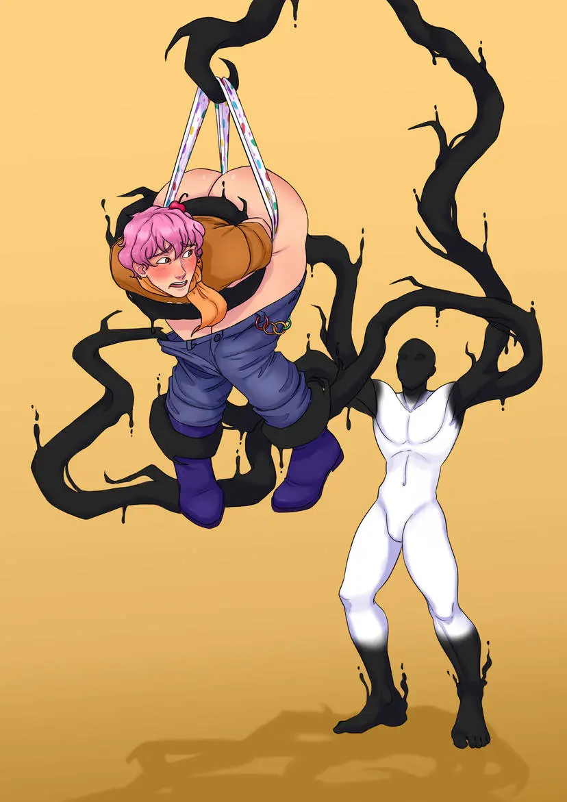 Image blush,male,big_ass,big_butt,bubble_ass,2boys,male/male,male_only,pink_hair,pants_down,humiliation,tentacle,domination,gay_domination,captured,wedgie,blushing_male,big_ass_(male),tentacle_monster,marmotap,hanging_wedgie,bubbble_butt,distressed_dude,dude_in_distress,tentacle_wedgie,wedige