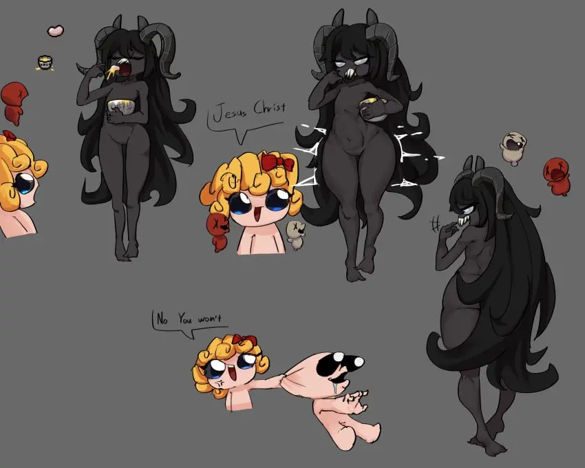 Image female,big_ass,thick_thighs,wide_hips,horns,thick,demon,petite,demon_girl,demon_horns,sharp_teeth,black_body,expansion,ass_expansion,the_binding_of_isaac,the_siren_(the_binding_of_isaac),suggestive,funny,isaac_(the_binding_of_isaac),body_expansion,macanick,magdalene_(the_binding_of_isaac),sister_maggy_(the_binding_of_isaac)