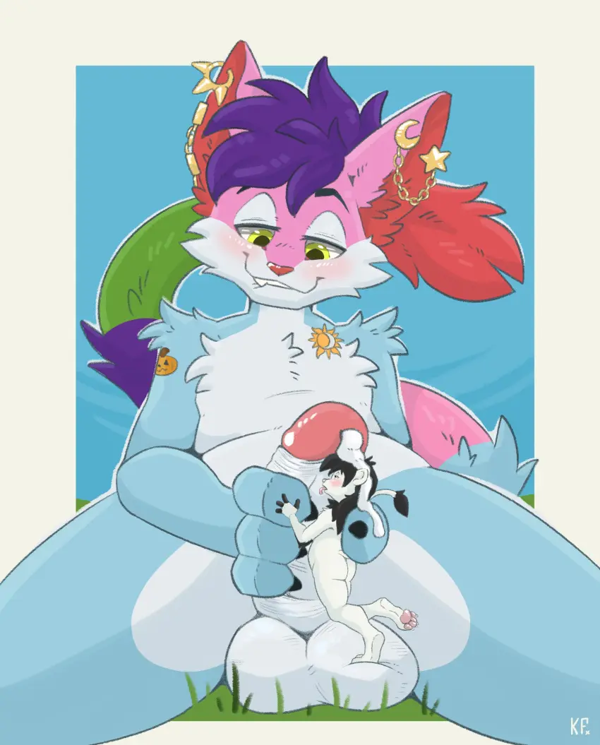 Image blush,hi_res,cum,cum_drip,licking,male,nude,oral,penis,tongue,ass,sex,duo,male/male,tattoo,balls,size_difference,anthro,spread_legs,spreading,absurd_res,genital_fluids,bodily_fluids,canid,canine,canis,domestic_dog,genitals,mammal,dripping,penile,penis_lick,felid,rubbing,lion,pantherine,micro,extreme_size_difference,heavy_balls,katxfish