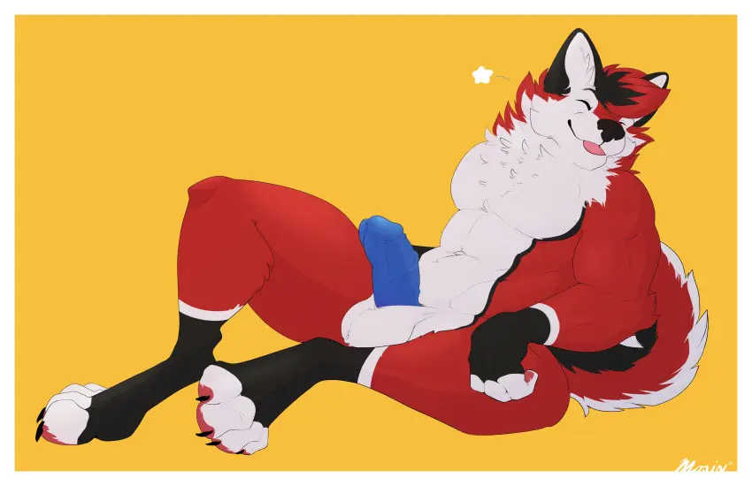 Image hi_res,simple_background,solo,male,nude,penis,tail,2021,erection,humanoid_penis,athletic,athletic_male,feet,digital_drawing_(artwork),digital_media_(artwork),solo_focus,yellow_background,anthro,veiny_penis,sitting,absurd_res,canid,canine,fur,genitals,mammal,biceps,pecs,biped,solo_male,abs,fingers,humanoid_genitalia,vein,toes,fox,glans,leg_markings,markings,gloves_(marking),blue_penis,pawpads,digitigrade,true_fox,4_toes,red_fox,black_markings,socks_(marking),athletic_anthro,fur_markings,homosexual,border,white_border,sitting_on_ground,mosin