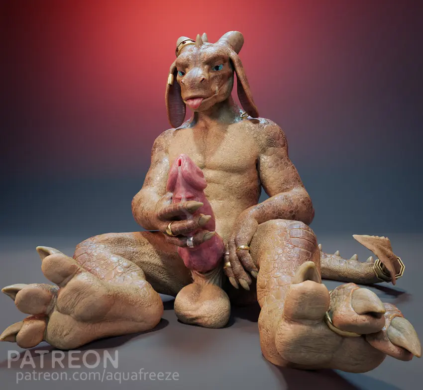 Image smile,solo,male,nude,penis,tail,big_penis,erection,smiling_at_viewer,male_only,digital_media_(artwork),balls,anthro,big_balls,genitals,claws,horn,3d_(artwork),reptile,scales,scalie,male_focus,knot,spikes,hybrid_genitalia,hybrid_penis,kobold,spikes_(anatomy),2_horns,aquafreeze,kag_(aquafreeze)