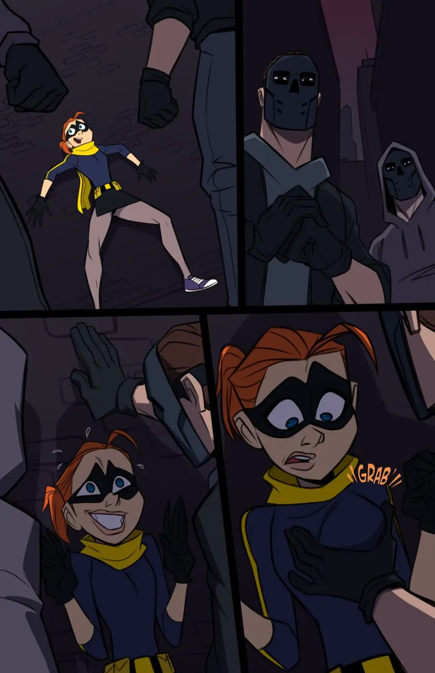 Image 1girls,female,male,2boys,tagme,comic,batman_(series),dc,dc_comics,defeated,rape,groping,imminent_rape,defeated_heroine,batgirl,barbara_gordon,stickymon