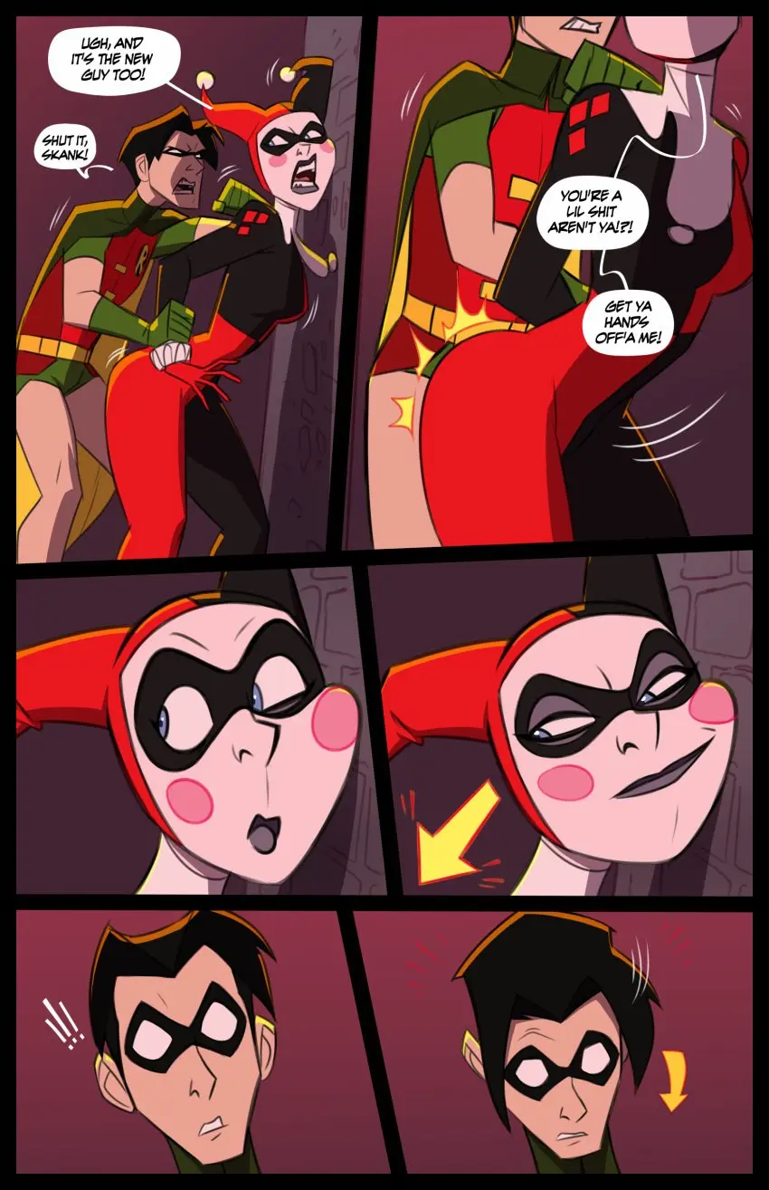 Image female,male,text,comic,dialogue,batman_(series),dc,dc_comics,english_text,speech_bubble,harley_quinn,robin_(dc),harley_quinn_(classic),jason_todd,stickymon,robin_(jason_todd)
