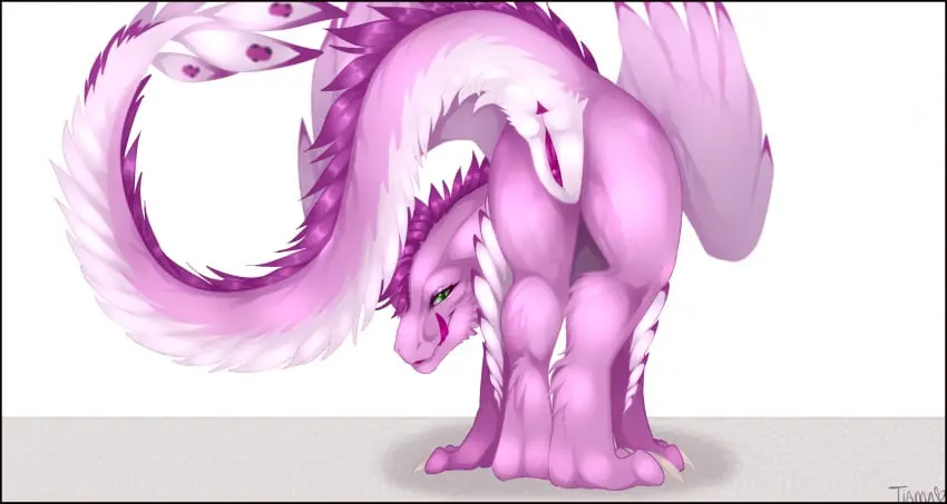Image female,hi_res,solo,pussy,tongue,purple_fur,anus,green_eyes,mythology,fur,genitals,claws,scalie,purple_body,mythological_creature,dragon,mythological_scalie,feral,pink_body,pink_tongue,furred_dragon,furred_scalie,pink_fur,purple_anus,white_claws,border,black_border,purple_pussy,tiama