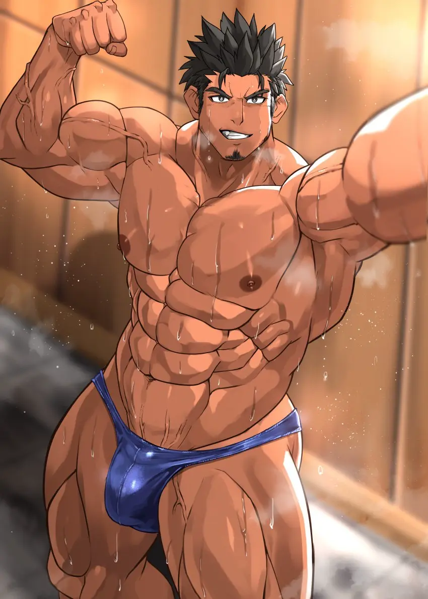 Image nipples,male,sweat,underwear,muscular,muscular_male,male_only,yaoi,wet,bara,bulge,male_nipples,sweating,bellsaltr