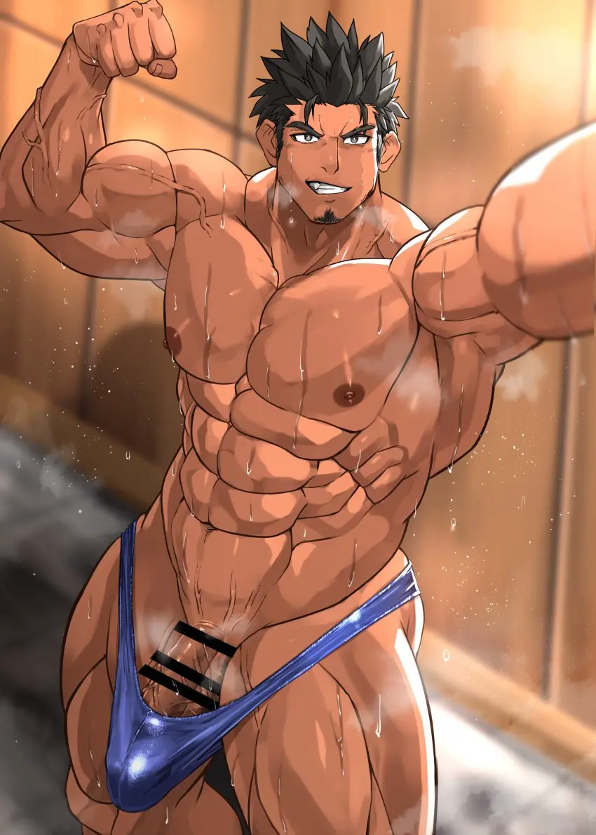 Image nipples,male,penis,sweat,underwear,big_penis,erection,muscular,muscular_male,male_only,yaoi,wet,censored,censored_penis,bara,bulge,erection_under_clothes,male_nipples,penis_outline,bar_censor,censor_bar,sweating,bulge_through_clothing,censored_genitalia,bellsaltr