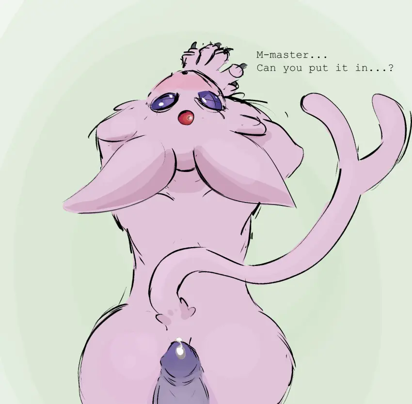 Image blush,female,hi_res,eeveelution,male,penis,pokemon,pokemon_(species),ass,duo,male/female,anthro,nintendo,genital_fluids,bodily_fluids,canid,canine,mammal,precum,precum_drip,dripping,feral,feral_only,generation_2_pokemon,espeon,lavenderscent,dick_on_ass