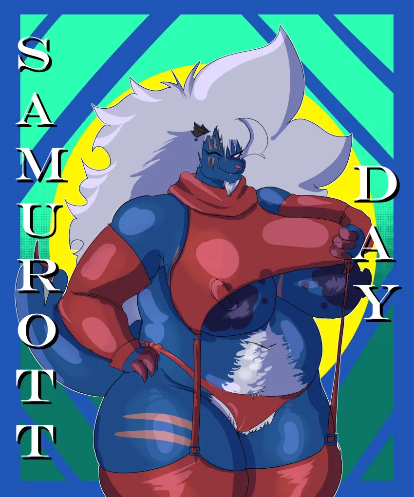 Image big_breasts,breasts,female,pokemon,pokemon_(species),furry,thick_thighs,wide_hips,huge_breasts,anthro,tagme,chubby,anthro_only,pokémon_(species),samurott,gwynn_(kuroinosolitude),kuroinsolitude