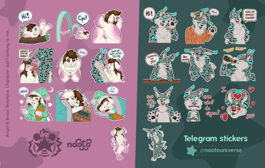 Image female,hi_res,solo,male,oral,penis,pussy,ass,sex,duo,fellatio,anthro,genitals,mammal,feline,penile,hybrid,lagomorph,leporid,rabbit,felid,sleeping,love,pantherine,sucking,beverage,snow_leopard,lynx,tea,telegram_sticker,telegram,naoto,cya,shut,stickerset,suck_penis