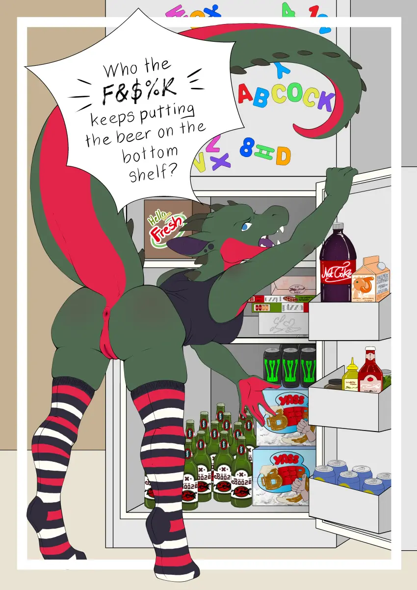 Image breasts,female,hi_res,pussy,ass,absurd_res,genitals,beer,beverage,alcohol,appliance,fridge,kitchen_appliance,doodlelu1992,welshyrhys