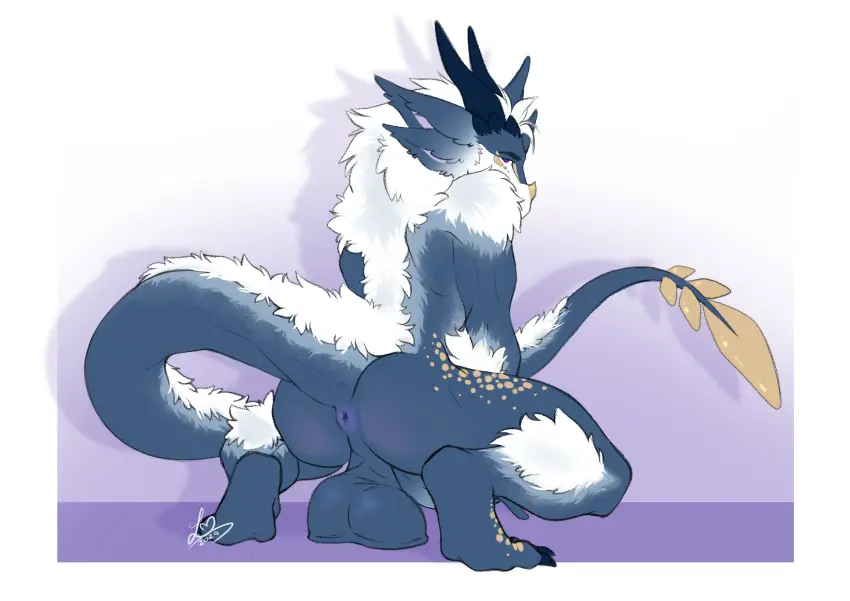 Image hi_res,solo,1boy,male,penis,ass,male_only,solo_focus,balls,anthro,absurd_res,genitals,male_focus,fluffy,toned,toned_male,doodlelu1992,azi,aziran,fluffybastion