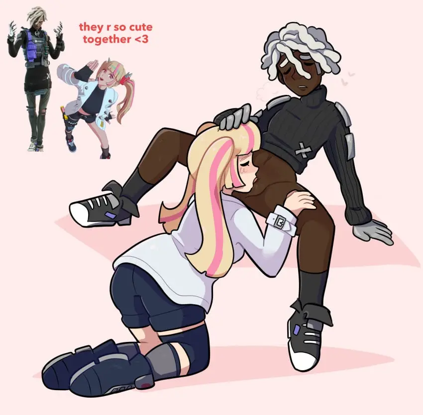 Image 1girls,female,1boy,male,pussy,intersex,dark-skinned_male,fortnite,twintails,couple_(romantic),cuntboy,colored_hair,1cuntboy,eating_pussy,couple_sex,locs,xxmonsterfuckerxx,bytes_(fortnite),lennox_rose_(fortnite)