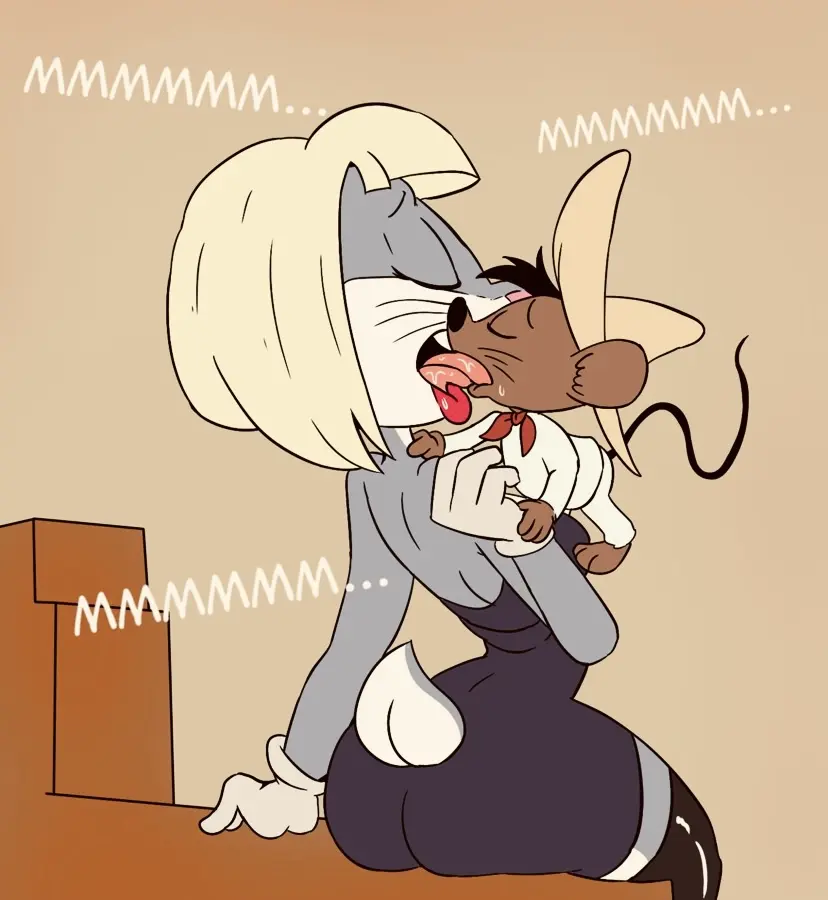 Image clothing,hi_res,1boy,gloves,male,big_butt,1futa,futanari,intersex,teeth,hair,anthro,2d,blonde_hair,lips,half-closed_eyes,gay,red_lipstick,dickgirl,fur,grey_body,grey_fur,mammal,makeup,lipstick,girly,kissing,long_ears,furniture,handwear,lagomorph,leporid,rabbit,buckteeth,whiskers,red_lips,looney_tunes,warner_brothers,tongue_kiss,bugs_bunny,orange_background,jinasault,gay_kissing,speedy_gonzales