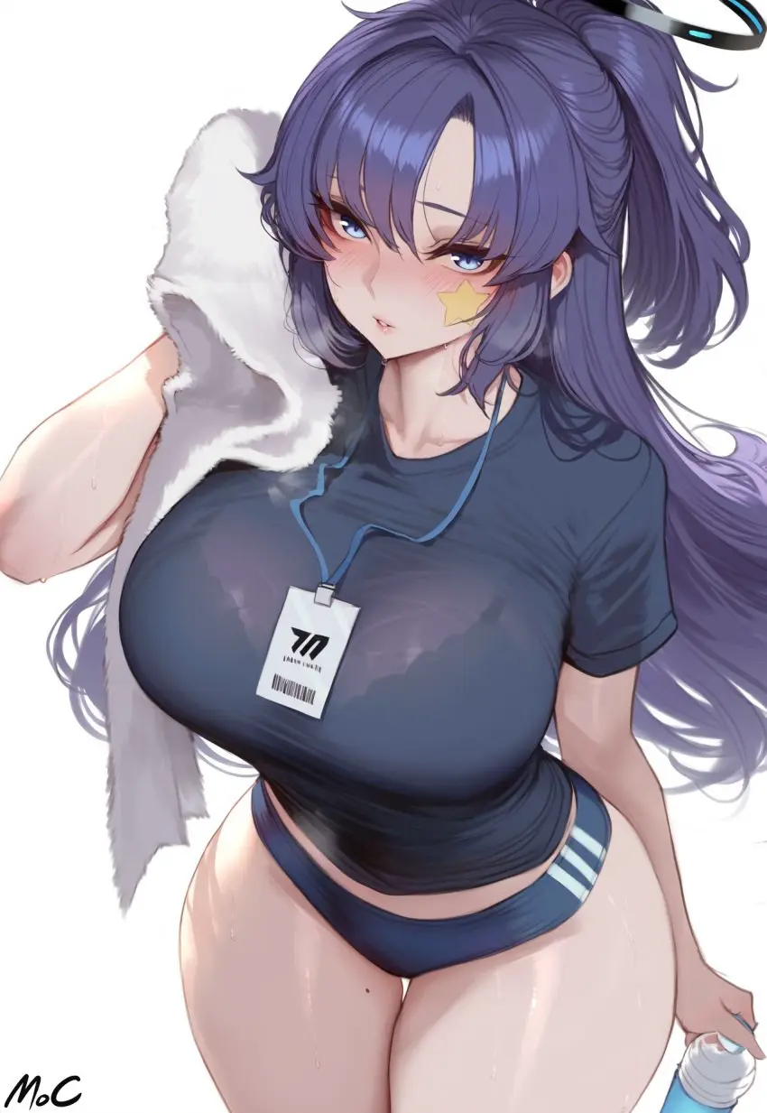 Image 1girls,breasts,female,light-skinned_female,light_skin,long_hair,blue_eyes,blue_hair,blue_archive,thick_thighs,thighs,wide_hips,hips,ai_generated,sportswear,eyebrows_visible_through_hair,huge_breasts,stable_diffusion,shorts,gym_uniform,booty_shorts,yuuka_(blue_archive),short_shorts,mocase,gym_clothes,yuuka_(gym_uniform)_(blue_archive)
