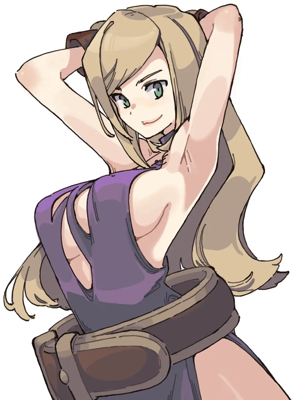 Image 1girls,breasts,female,hi_res,highres,large_breasts,long_hair,looking_at_viewer,smile,thighs,armpits,arms_behind_head,cleavage,sideboob,blonde_hair,green_eyes,legs,dress,pose,posing,sensual,king_of_fighters,fatal_fury,snk,confident,sexy_armpits,king_of_fighters_xv,garou:_mark_of_the_wolves,b._jenet
