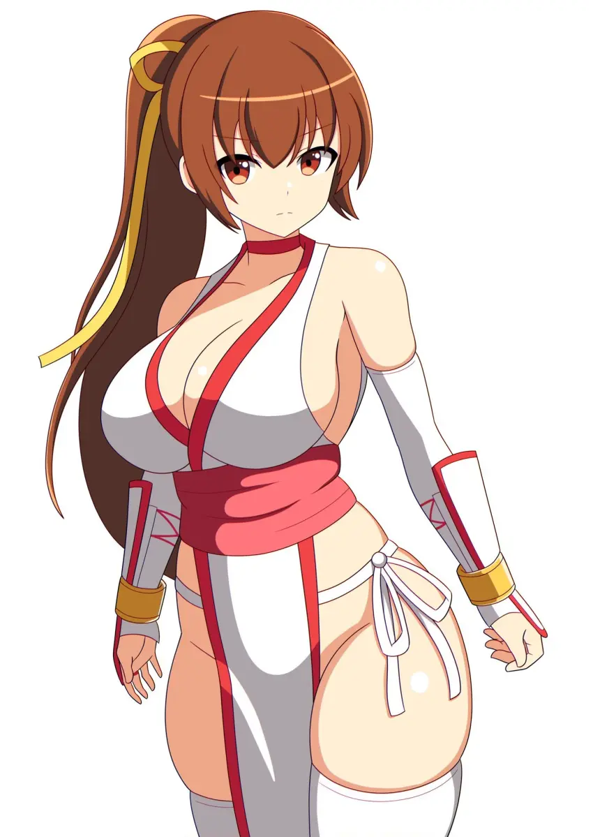 Image 1girls,big_breasts,breasts,brown_eyes,female,female_only,highres,large_breasts,long_hair,looking_at_viewer,no_bra,solo,gloves,panties,underwear,thick_thighs,thighs,voluptuous,ponytail,wide_hips,cleavage,sideboob,hair_ribbon,busty,brown_hair,ribbon,fingerless_gloves,ninja,dead_or_alive,child_bearing_hips,pelvic_curtain,side-tie_panties,serious,kasumi_(doa)