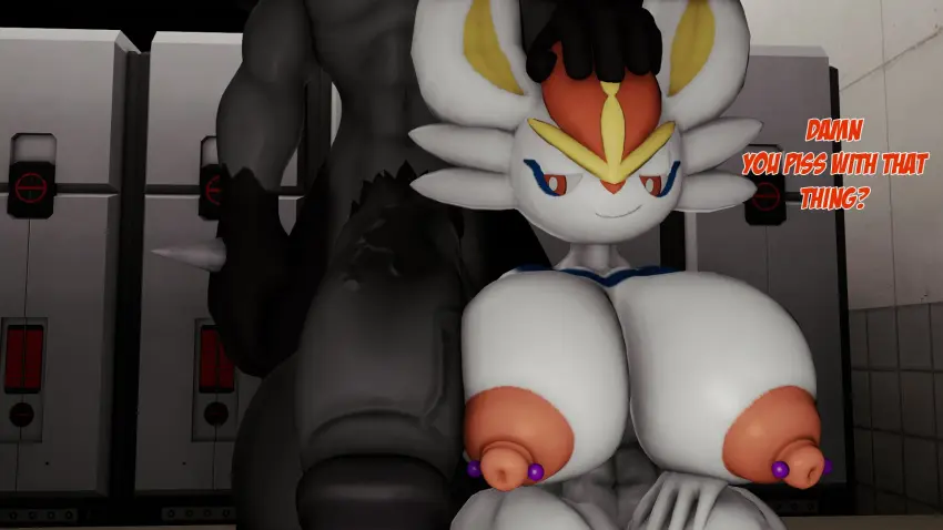 Image big_breasts,breasts,female,penis,pokemon,pokemon_(species),furry,big_penis,huge_cock,huge_breasts,anthro,anthro_only,cinderace,lucario,novaparadox1337