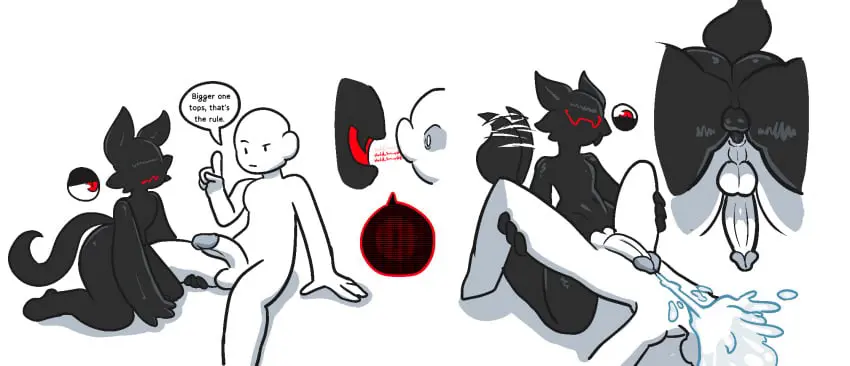 Image red_eyes,white_background,cum,cum_on_face,male,penis,ass,big_penis,cat_ears,2boys,anal,femboy,text,gay,penis_size_difference,small_penis,cat_tail,self_upload,dialogue,claws,fangs,on_knees,dominant_male,interspecies,holding_leg,small_penis_humiliation,anon,eyeless,hung_bottom,caption,zoom_in,catboy,cum_on_own_face,small_penis_adoration,femboy_on_male,femboydom,doodle,anonymous_male,autofacial,smaller_penis_but_dominant,shadow_creature,eldritch,from_below_view,peppergiz,enlightenment,floating_eye