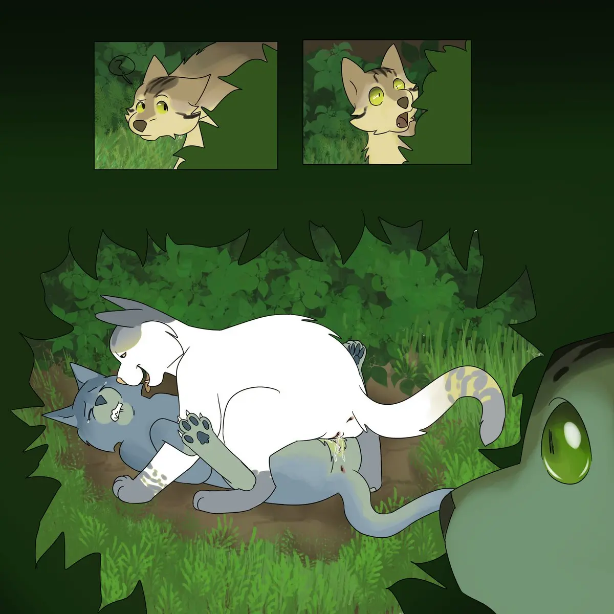 Image blue_eyes,incest,feline,tears,feral,feral_on_feral,watching,warriors_(cats),bluestar_(warriors),snowfur_(warriors),thrushpelt_(warriors)