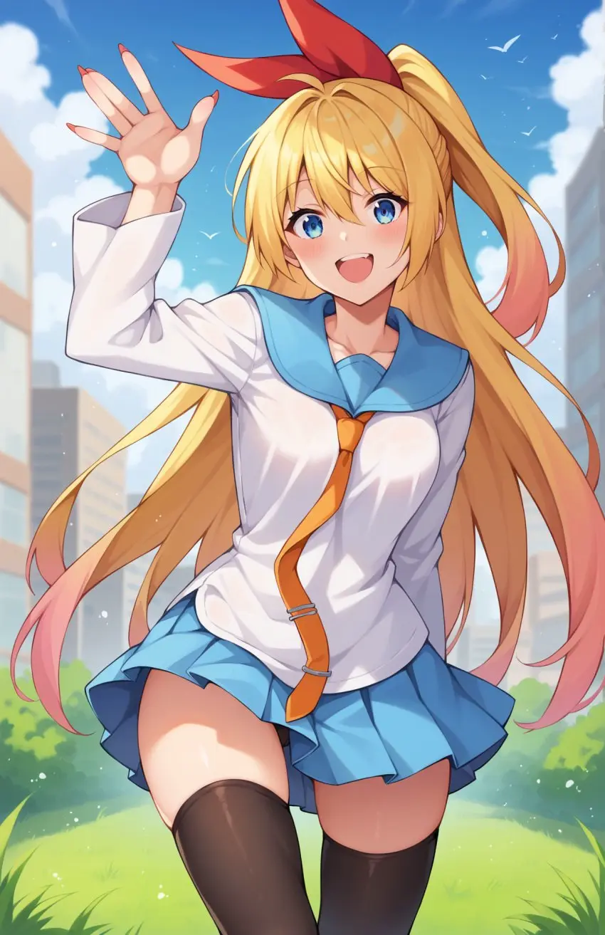 Image patreon,ai_generated,blonde_hair,kawaii_waifus,nisekoi,kirisaki_chitoge
