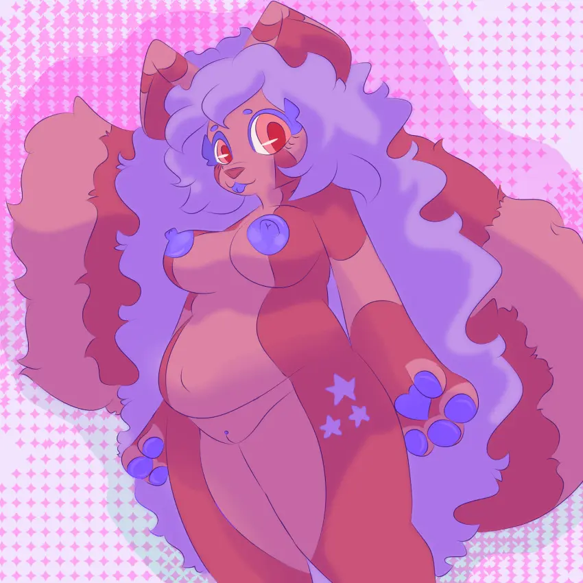 Image big_breasts,breasts,female,hi_res,nipples,pussy,tail,tongue_out,tongue,belly,anthro,clitoris,slightly_chubby,genitals,mammal,paws,ailurid,red_panda,pawpads,big_tail,purple_nipples,purple_pawpads,eljardindeluna,luna_(eljardindeluna)
