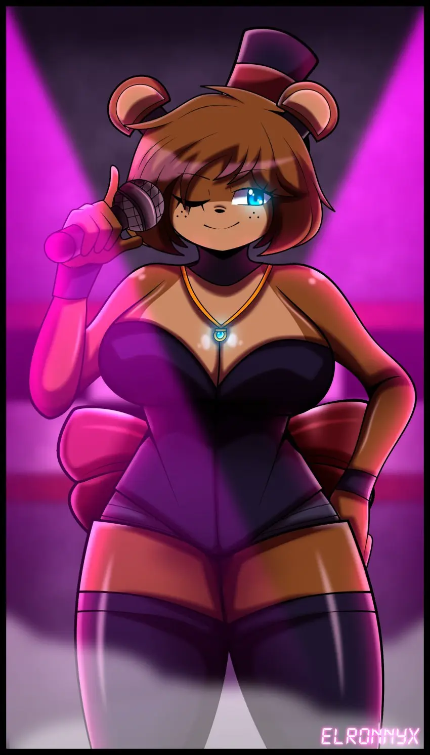 Image female,solo,thick_thighs,tagme,five_nights_at_freddy's,freddy_(fnaf),five_nights_in_anime,elronnyx