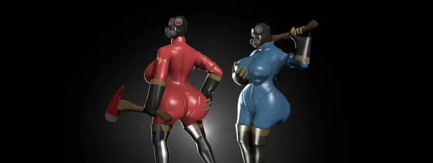 Image big_breasts,breasts,female,large_breasts,big_ass,thick_thighs,thighs,pose,posing,tight_clothing,large_ass,sfm,fully_clothed,latex_gloves,source_filmmaker,latex_suit,fempyro,team_fortress_2