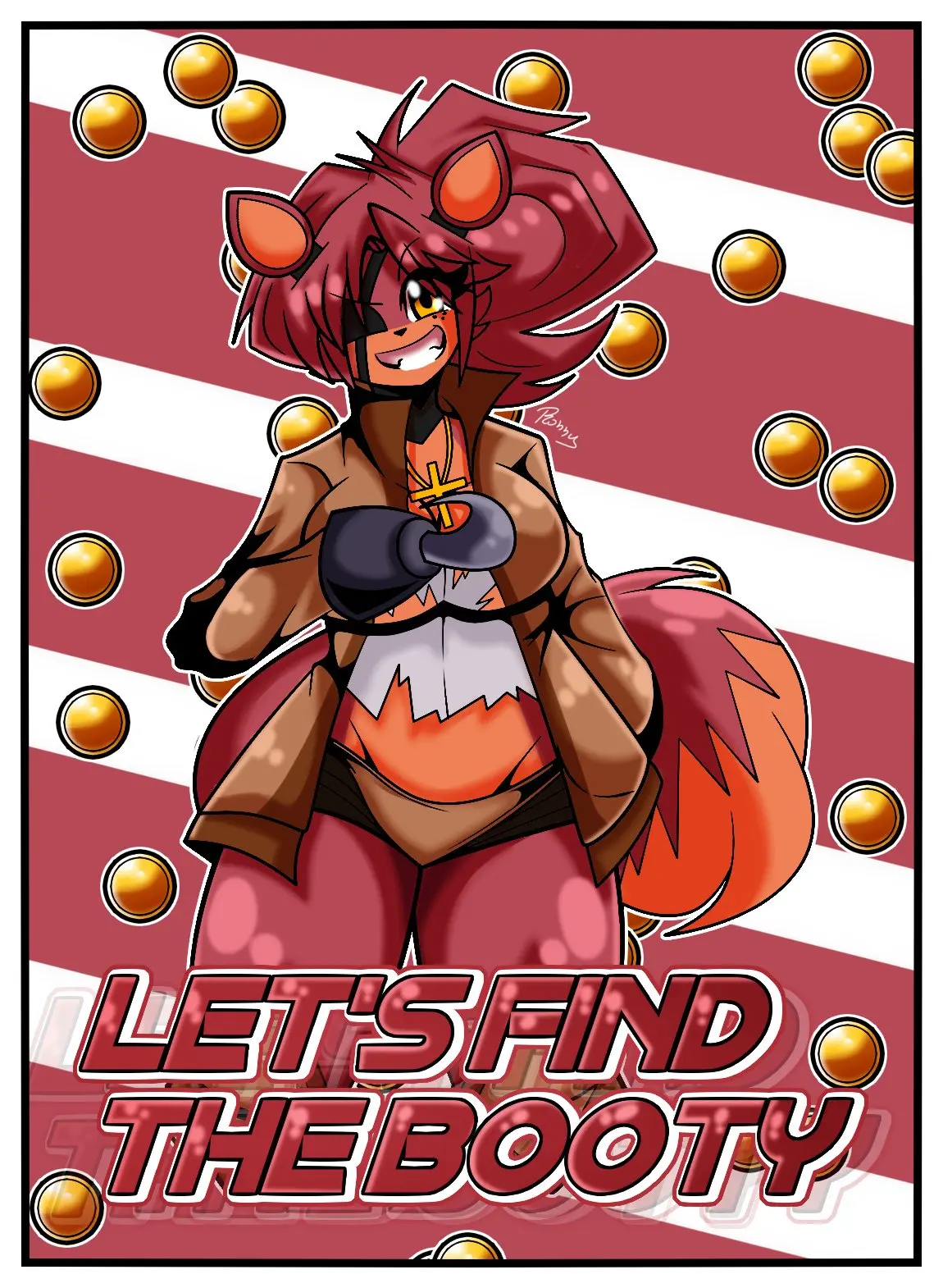 Image 1girls,female,solo,yellow_eyes,thick_thighs,tagme,cross_necklace,tagme_(artist),five_nights_at_freddy's,foxy_(fnaf),five_nights_in_anime,foxy,yellow_eyes_female,elronnyx,foxy_(fnia)